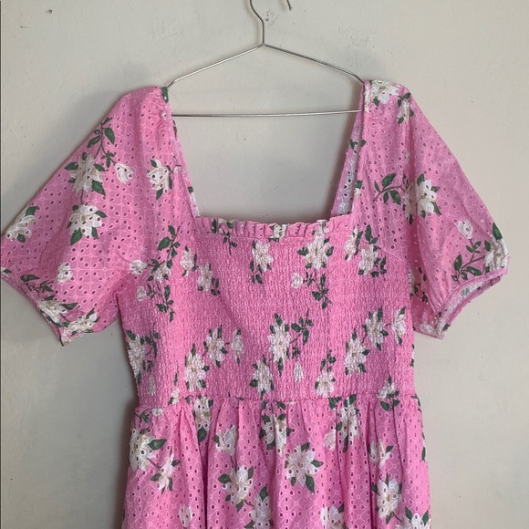 Draper James Puff Sleeve Babydoll Dress - Pink Magnolia NWT Size 1X - Picture 3 of 7